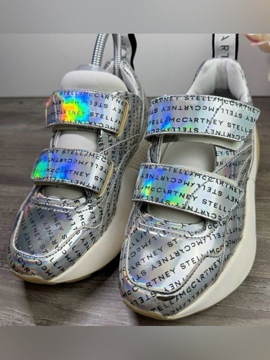 Stella McCartney Shoes - “Stella McCartney” Silver Hologram Logo Print. Women's Sneakers Size: 6.5